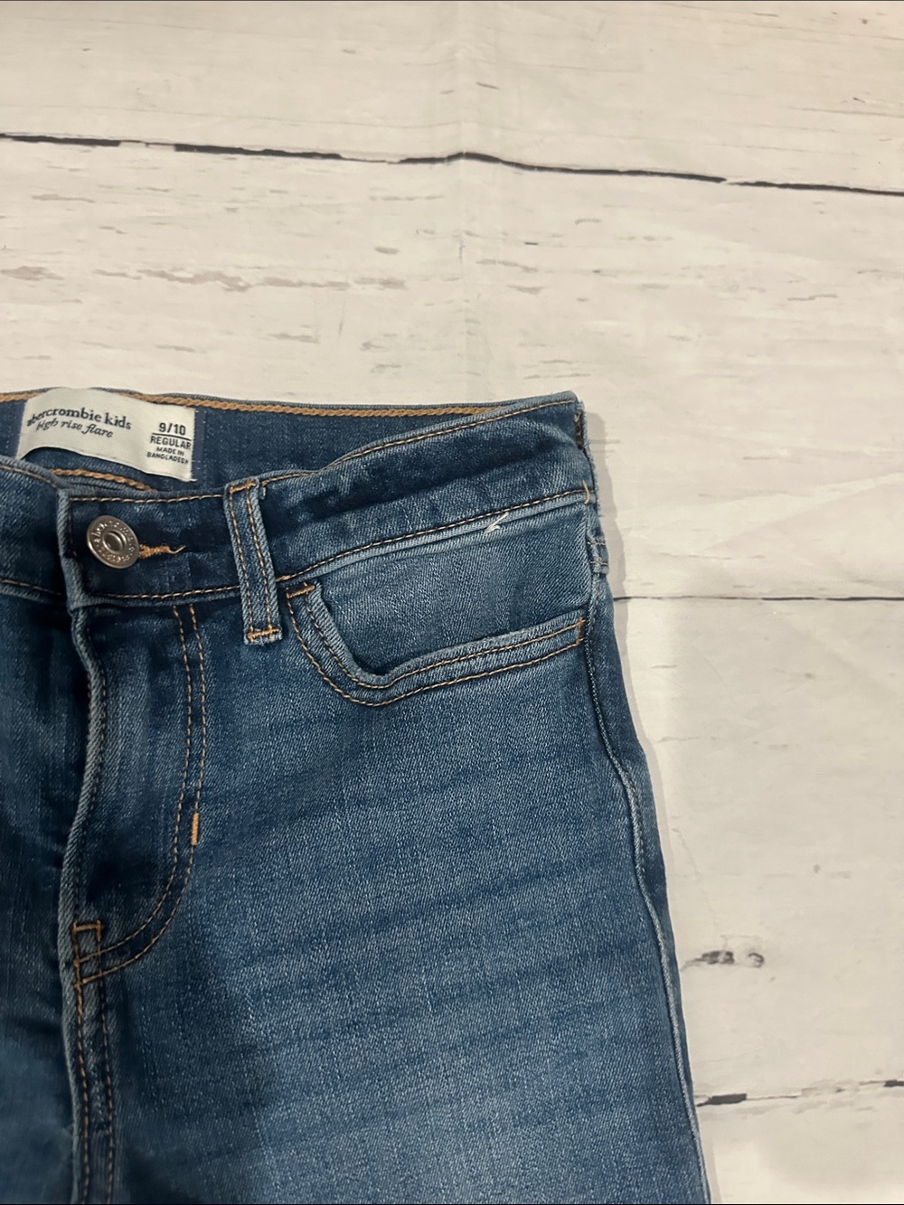 abercrombie kids Mid-Blue high rise Flare Jeans 9/10 - Picture 3 of 9